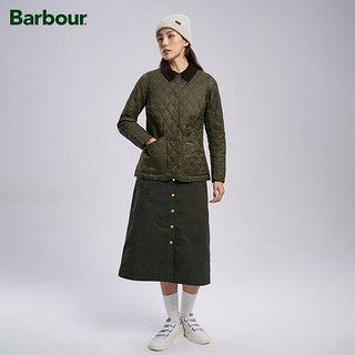 Barbour Annandale女士四季经典保暖菱格修身绗缝夹克 橄榄色 14