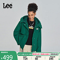 Lee舒适版绿色多口袋户外夹棉外套女棉服LWT0073053QE 绿色 L