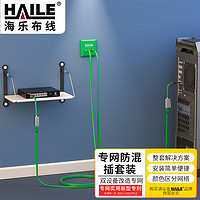 HAILE海乐 内外网专网转换套装（双口面板）绿色HT-SFD2