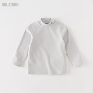 戴维贝拉儿童抗菌T恤男宝发热打底衫女童上衣美雅碧 灰色 80cm