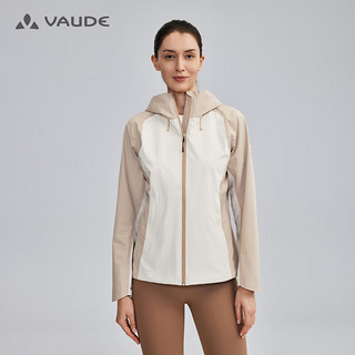 巍德（VAUDE）户外运动冲锋衣2L拼接防风防水徒步登山外套女款VG2411201 米色 XL