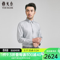 雅戈尔衬衫男士2024春夏青年男高品质长袖衬衫商场同款 灰色素色 39