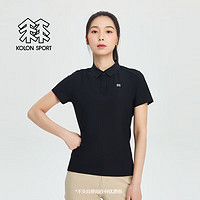 KOLON SPORT/可隆凉感POLO衫 女子户外AIRMESH网孔透汽户外运动短袖 LKPT4MN106-BK 黑色 XS