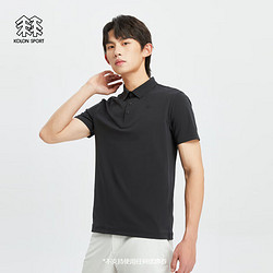 KOLON SPORT 可隆SECO空气POLO 男子户外休闲速干吸湿运动抗菌短袖 LHPT4MT599-BK 黑色 L