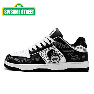 芝麻街联名Sesame Street 男鞋运动板鞋通勤新风格潮流休闲鞋 黑色 39