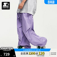 STARTER 梭织长裤男女同款24夏季降落伞裤版型街头宽松百搭 紫色 XS 160/80A