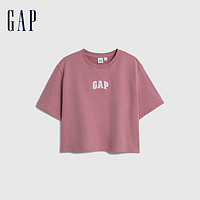 Gap 盖璞 女装早春LOGO运动短袖T恤时尚休闲学院风高级短款上衣857731