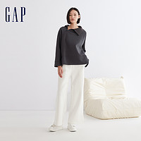 Gap 盖璞 女装早春LOGO太空棉亲肤宽松廓形休闲裤高级时尚长裤841163