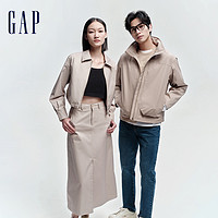 Gap 盖璞 男装春季2024新款LOGO通勤户外防风立领夹克宽松外套428974