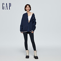 Gap 盖璞 男女装2024春季新款logo刺绣线条装饰针织外套棒球服452531