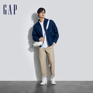 Gap 盖璞 男装2024春季新款拉链口袋翻领休闲夹克通勤百搭外套884844