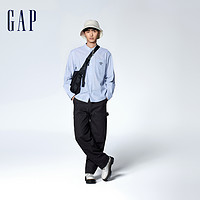 Gap 盖璞 男装2024春季新款纯棉经典牛津布衬衫时尚简约立领上衣890935