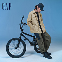 Gap 盖璞 男装2024夏季新款轻薄梭织多口袋工装风外套宽松夹克877474