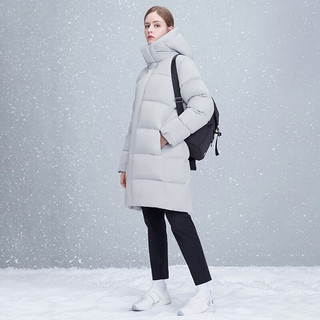 DESCENTE迪桑特 TRAINING系列 男女同款羽绒服 中长款休闲保暖冬季 LG-浅灰色 XL