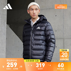 adidas 阿迪达斯 休闲保暖户外连帽棉服男装阿迪达斯官方轻运动HK6669 黑色 XS