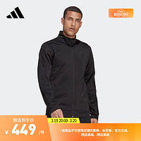 adidas 阿迪达斯 运动立领夹克外套男装阿迪达斯官方轻运动H46101 黑色/黑色 A/L