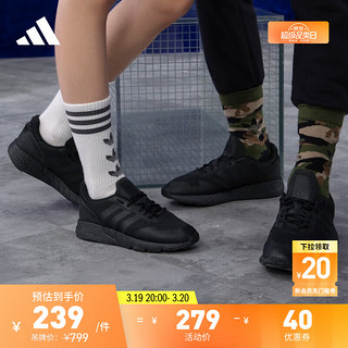 adidas 阿迪达斯 ZX 1K BOOST运动休闲跑步鞋男女阿迪达斯官方轻运动H68721 黑 36(220mm)