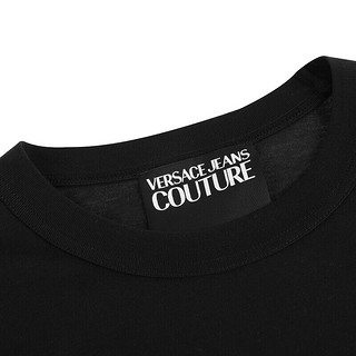 VERSACE JEANS COUTURE 范思哲男短袖t恤个性小logo图案T恤 黑色 M(体重140-160斤)