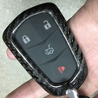 迪加伦 碳纤维 凯迪拉克新ATS-L钥匙套 CT6 XT5 XTS钥匙包 汽车钥匙扣男士女 黑色单个钥匙壳 凯迪拉克专车 改装