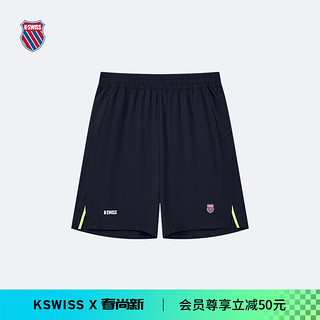 盖世威（K·SWISS）【秀场同款】24年春季五分裤男百搭休闲时尚运动裤1010007 495深靛蓝 M