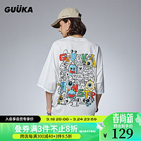 古由卡（GUUKA）x小怪兽联名休闲T恤男春夏新款潮 舒适童趣时尚百搭上衣 