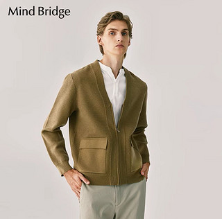 Mind Bridge MindBridge百家好2024新款针织衫春季休闲毛衣男士针织开衫外套