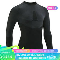 迪卡侬紧身衣健身衣服男运动上衣训练服瑜伽服跑步OVBAP 黑色