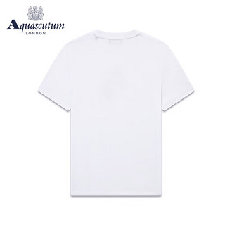 AQUASCUTUM/雅格狮丹春夏马图案男打底衫短袖t恤Q4970EM031 白/90 XS