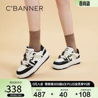 C.BANNER千百度厚底熊猫鞋潮酷笑脸板鞋2024春季新品百搭透气运动休闲鞋女