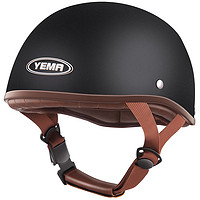 YEMA 野马 3c认证电动摩托车头盔男女半盔夏季轻便式四季电瓶车安全帽352S 亚黑 均码