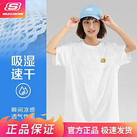 SKECHERS 斯凯奇 缤纷休闲男女同款运动T恤针织短袖T恤衫凉爽透气L223U057