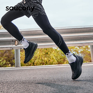 saucony 索康尼 浪潮TIDE男女缓震跑步鞋竞速训练运动鞋黑35.5