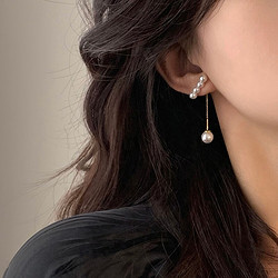 Trendolla 顯臉瘦小眾設計感珍珠耳飾女氣質潮流蘇耳線耳環耳釘