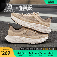 CAMEL 骆驼 2024春季轻弹缓震跑步运动鞋透气舒适通勤休闲鞋 G14S090611 杏色 38