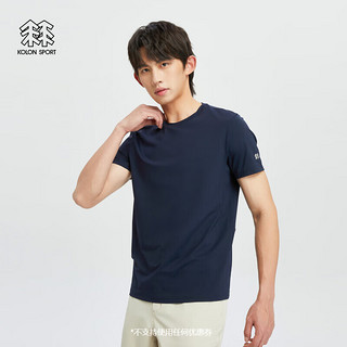 KOLON SPORT/可隆T恤 男子户外吸湿PUNCHING防晒UPF50+圆领凉感短袖 LHRT4MN137-NV 藏蓝 3XL