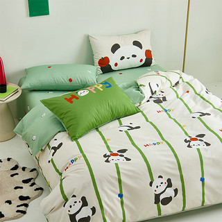 88VIP：Dohia 多喜爱 全棉四件套 熊猫 适用1.2m床