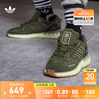 adidas 阿迪达斯 ZX 5K BOOST经典舒适运动鞋男女阿迪达斯官方三叶草 深军绿 35.5