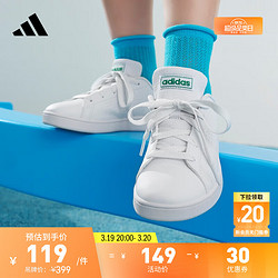 adidas 阿迪达斯 韩国直邮Adidas阿迪达斯运动鞋童款男白色平底舒适百搭EF0213