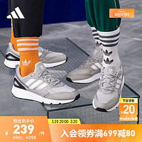 adidas 阿迪达斯 ZX 1K BOOST 2.0经典休闲运动鞋男女阿迪达斯官方轻运动 灰/黑/白 38.5(235mm)