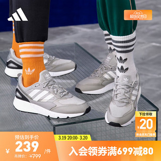 adidas 阿迪达斯 ZX 1K BOOST 2.0经典休闲运动鞋男女阿迪达斯官方轻运动 灰/黑/白 38.5(235mm)