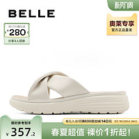 BeLLE 百丽 休闲拖鞋女外穿夏季新款女鞋子商场厚底凉拖Z9M1DBT3