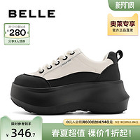 BeLLE 百丽 厚底增高小白鞋女秋季新款女鞋熊猫运动休闲鞋B1562CM3