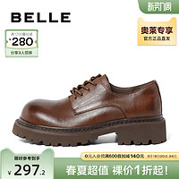 BeLLE 百丽 复古牛津鞋女款秋季新款女鞋子小皮大头鞋单鞋B1598CM3