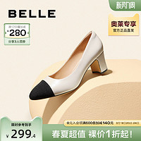 BeLLE 百丽 小香风高跟鞋女秋季通勤女鞋优雅气质浅口单鞋B0882CQ2