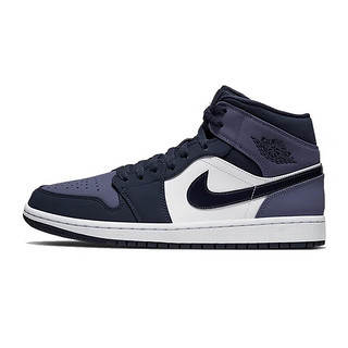 NIKE 耐克 YY胜道体育 AJ1 MID 男子中帮黑紫脚趾耐磨运动篮球鞋 554724-445 44