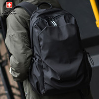 瑞士军表 SWISSMILITARY瑞士军士刀双肩包男士背包休闲旅游笔记本电脑包大容量大书包 黑色 大号15.6寸 30*19*47cm