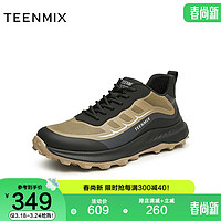 TEENMIX 天美意 冬商场同款帅气运动风跑步休闲男休闲鞋3LQ01DM3 棕/黑 41
