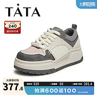 他她（TATA）2024春时尚休闲百搭经典板鞋女3CH01AM4 灰/米白/粉 36