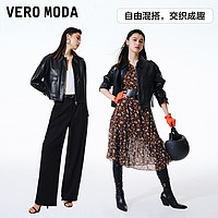 VERO MODA 夹克外套女2023秋冬新款仿皮H版型休闲简约气质