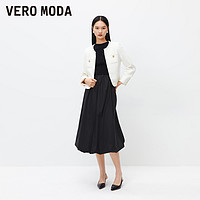 VERO MODA 针织连衣裙2024春夏新款修身拼接A摆中袖花苞裙优雅气质